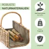 Kobolo Holztrage Holzkorb für Kaminholz eckig - Rattan grau Produktbild-Vorschau 4