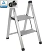 A silver aluminum step stool with two steps is shown against a white background. Produktbild-Vorschau