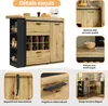 MODFU Table Bar Extensible - Meuble Bar avec Rangement Voir les images du produit 5
