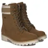 A pair of brown lace-up boots on a white background. Produktbild-Vorschau