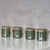 4er Set Windlicht H10cm Glas Grün Khaki Teelichthalter Produktbild-Vorschau 6