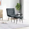 Relaxsessel mit Hocker Dunkelgrau Samt Produktbild-Vorschau 2