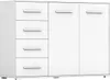 A white dresser with multiple drawers and cabinet doors. Produktbild-Vorschau