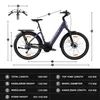 A diagram showing the dimensions of an electric bicycle. Produktbild-Vorschau