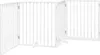 A white wooden pet gate with four foldable panels is shown against a white background. Podgląd zdjęcia produktu