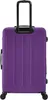 A purple suitcase with a black retractable handle and wheels, shown from the back. Produktbild-Vorschau