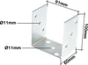 A U-shaped metal bracket with dimensions indicated by text overlays. Produktbild-Vorschau