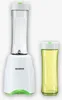 A white and green Severin blender with a transparent mixing cup and a separate transparent bottle. Produktbild-Vorschau
