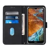 A black flip-style phone case with card slots and a phone inside, displayed open. Náhled obrázku produktu