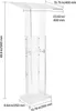 A clear acrylic podium with dimensions indicated by measurement lines and text. Anteprima dell’immagine prodotto