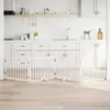 vidaXL 4dílná brána pro psy s dvířky skládací bílá 320 cm Náhled obrázku produktu 2