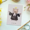 Mr. & Mrs. Panda Postkarte Religionslehrer Herz - Grau Produktbild-Vorschau 2