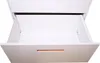 An open white filing cabinet drawer with a pink handle. Produktbild-Vorschau