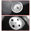 Close-up shots of a black grill, showing a thermometer and an air vent. Produktbild-Vorschau
