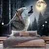 Fototapeta vlk les noc měsíc příroda zvířata 350x250 cm - Náhled obrázku produktu 2