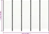 A white room divider with black poles, shown from a top-down perspective with dimensions indicated. Produktbild-Vorschau