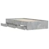 vidaXL Bettgestell mit Schubladen Betongrau 90x190 cm Produktbild-Vorschau 4
