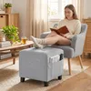 HOMCOM Fußhocker Hocker mit Seitentasche quadratisch Produktbild-Vorschau 2