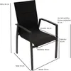 A diagram showing the dimensions of a black outdoor chair. Produktbild-Vorschau