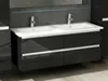 120 cm Badmöbel Set Schwarz Hochglanz Doppel Waschbecken Produktbild-Vorschau 4
