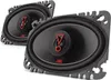 Two black oval car speakers with red accents and branding. Produktbild-Vorschau