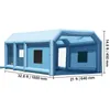A blue inflatable spray booth with dimensions indicated by text overlays. Anteprima dell’immagine prodotto