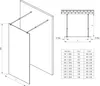 Technical drawing and size chart for a shower enclosure. Produktbild-Vorschau