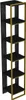 A tall, narrow bookshelf with black marble-effect sides and gold metal frame. Produktbild-Vorschau