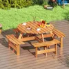 COSTWAY Gartenmöbel-Set für 8 Personen, Gartentisch mit Produktbild-Vorschau 2