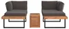 home24 Loungeset - 3-teilig - Akazie Massiv / Polyester Produktbild-Vorschau 8