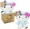 Peluche Hello Kitty 27 cm doctor blu con fiocco rosa Anteprima dell’immagine prodotto 1