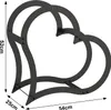 A black metal heart-shaped firewood rack with dimensions indicated. Podgląd zdjęcia produktu