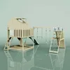 OutdoorToys Spielturm Oscar aus Holz in Grün Trapezschaukel Produktbild-Vorschau 4