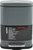 A gray pedal bin with a black label showing product information in multiple languages. Anteprima dell’immagine prodotto