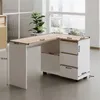 Eckschreibtisch mit Computerablage, Regalen und Schubladen Produktbild-Vorschau 3