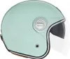 A side view of a mint green motorcycle helmet with a clear visor. Anteprima dell’immagine prodotto