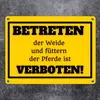 Betreten verboten Metallschild in 15x20 cm in gelb mit Produktbild-Vorschau 2