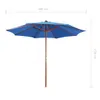 vidaXL Ombrellone con asta in legno 300x258 cm Blu Anteprima dell’immagine prodotto 7