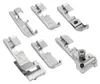A collection of six sewing machine presser feet arranged on a white background. Produktbild-Vorschau