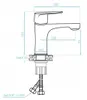Technical drawing of a faucet with dimensions. Voir les images du produit