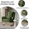 UnboxG Schaukelstuhl Grün Teddyfell mit Kissen, seitlichen Produktbild-Vorschau 8