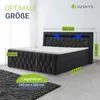 Juskys Boxspringbett Leona Samt 140x200 cm in Schwarz – mit Produktbild-Vorschau 3
