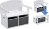 Kinderbank, Schreibtisch und Organizer 3-in-1 – Weiß & Grau Produktbild-Vorschau 1
