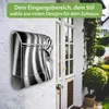 banjado Design Briefkasten Stahl silber mit Zeitungsfach Produktbild-Vorschau 3