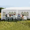 Faltpavillon 3x9m Wasserdicht mit 8 Wänden Weiß Partyzelt Produktbild-Vorschau 4