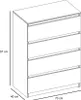 VBChome Kommode mit 4 Schubladen 70 x 40 x 97 cm Eiche Produktbild-Vorschau 3