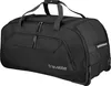 A black Travelite KICK OFF Rollenreisetasche XL luggage bag is shown against a white background. Produktbild-Vorschau