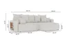 3-Sitzer Ecksofa ANTONIO BARI – 260x160x78cm, Ottomane Produktbild-Vorschau 4
