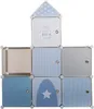 Armadio per bambini con ripiani, 94,5 x 32 x 109 cm, blu Anteprima dell’immagine prodotto 17