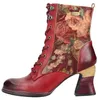 Laura Vita Damen Leder-Schnürstiefelette mit Bobine-Absatz Produktbild-Vorschau 8
